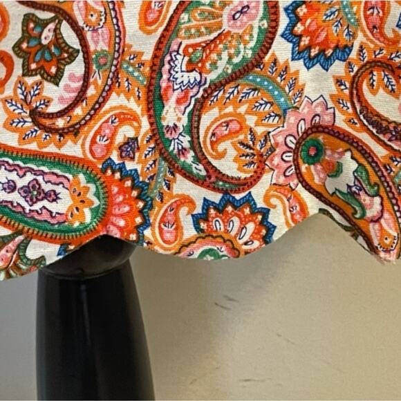 Talbots Orange Paisley Scalloped Hem Pencil Straight Skirt‎ Size 8 Medium - Picture 6 of 9